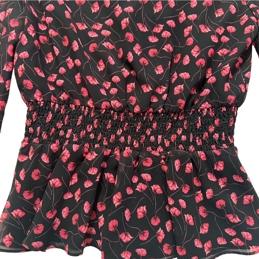 Milly Ruffle-Trim Tieneck Blouse - Picture 7 of 10